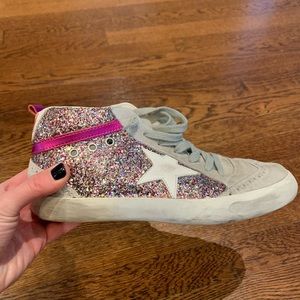 GOLDEN GOOSE Rainbow Suede Glitter Midstars